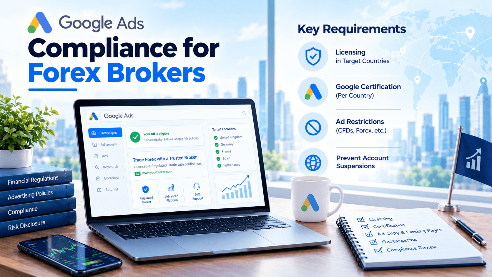 Google Ads compliance for forex brokers