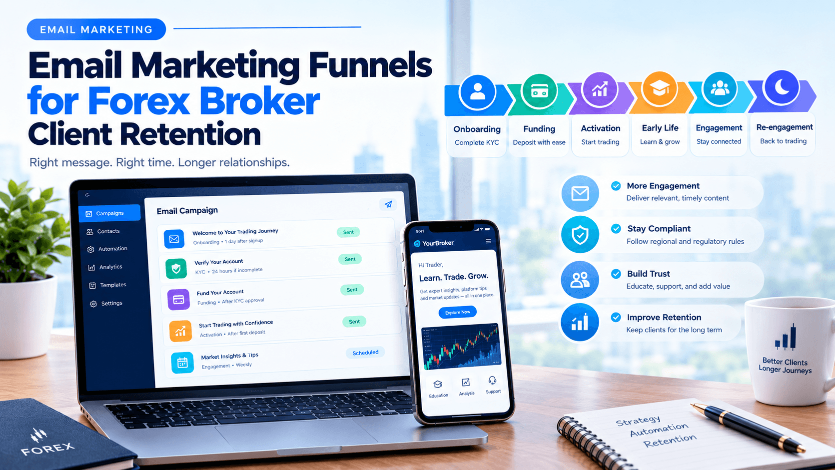 email marketing funnels for forex brokers