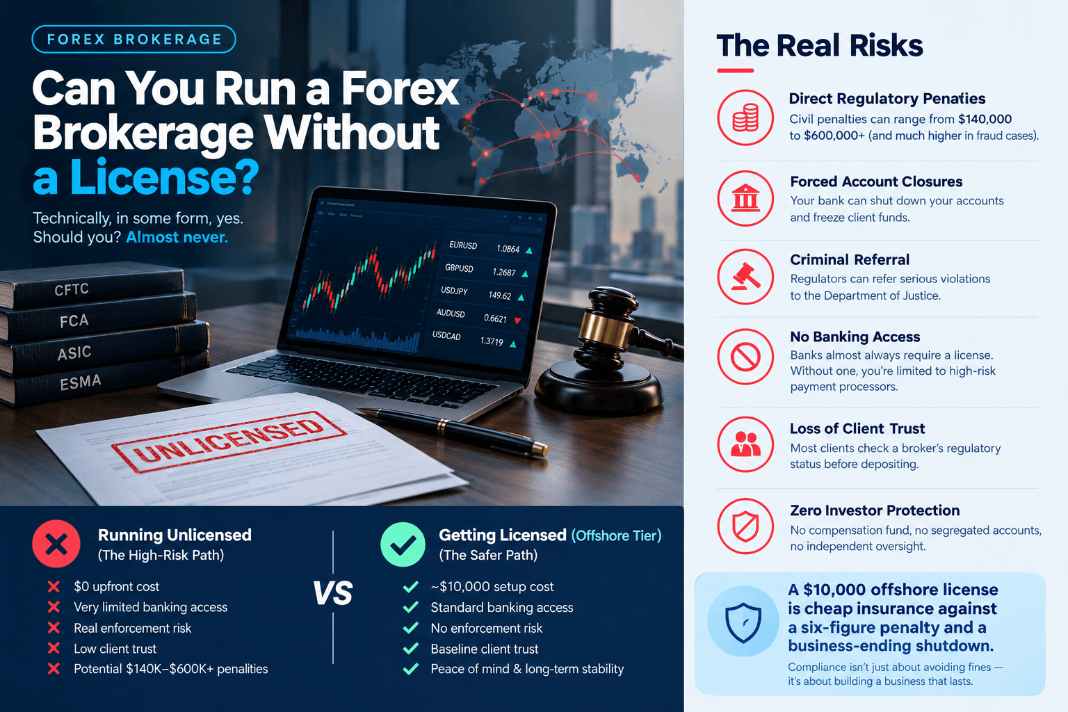 forex brokerage without a license